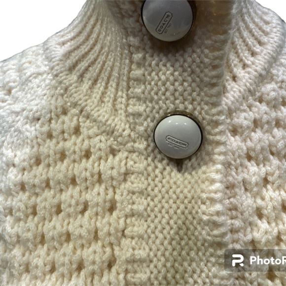 Coach Merino Wool Knit Cardigan Size S - Picture 3 of 7
